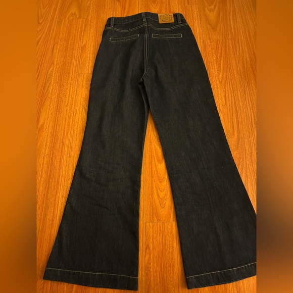 Flared cropped sailor jeans.Deep blue. Side S.Retro looking. - Picture 8 of 16